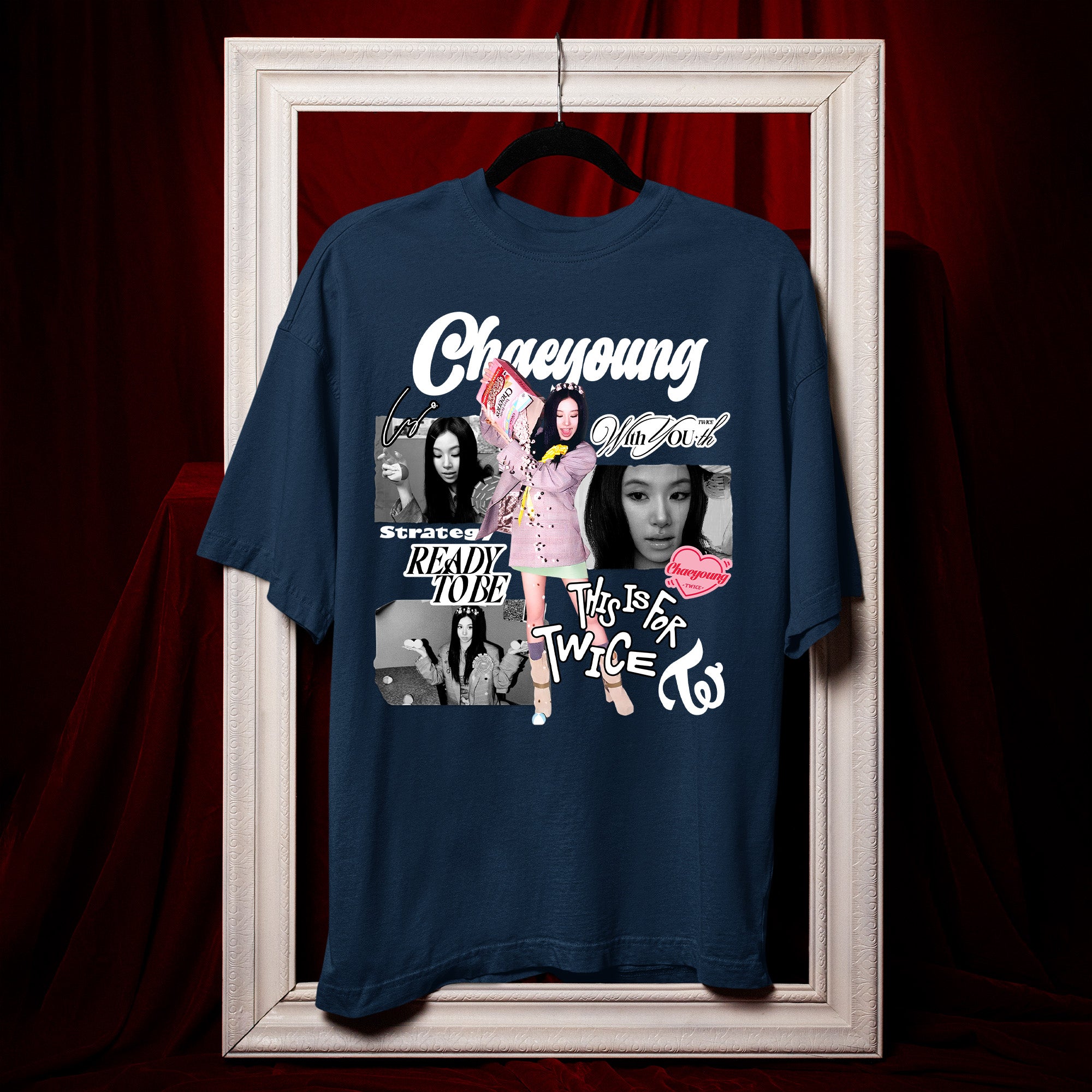TWICE Graphic Chaeyoung T-Shirt - Hang view, Y2K kpop concert tee