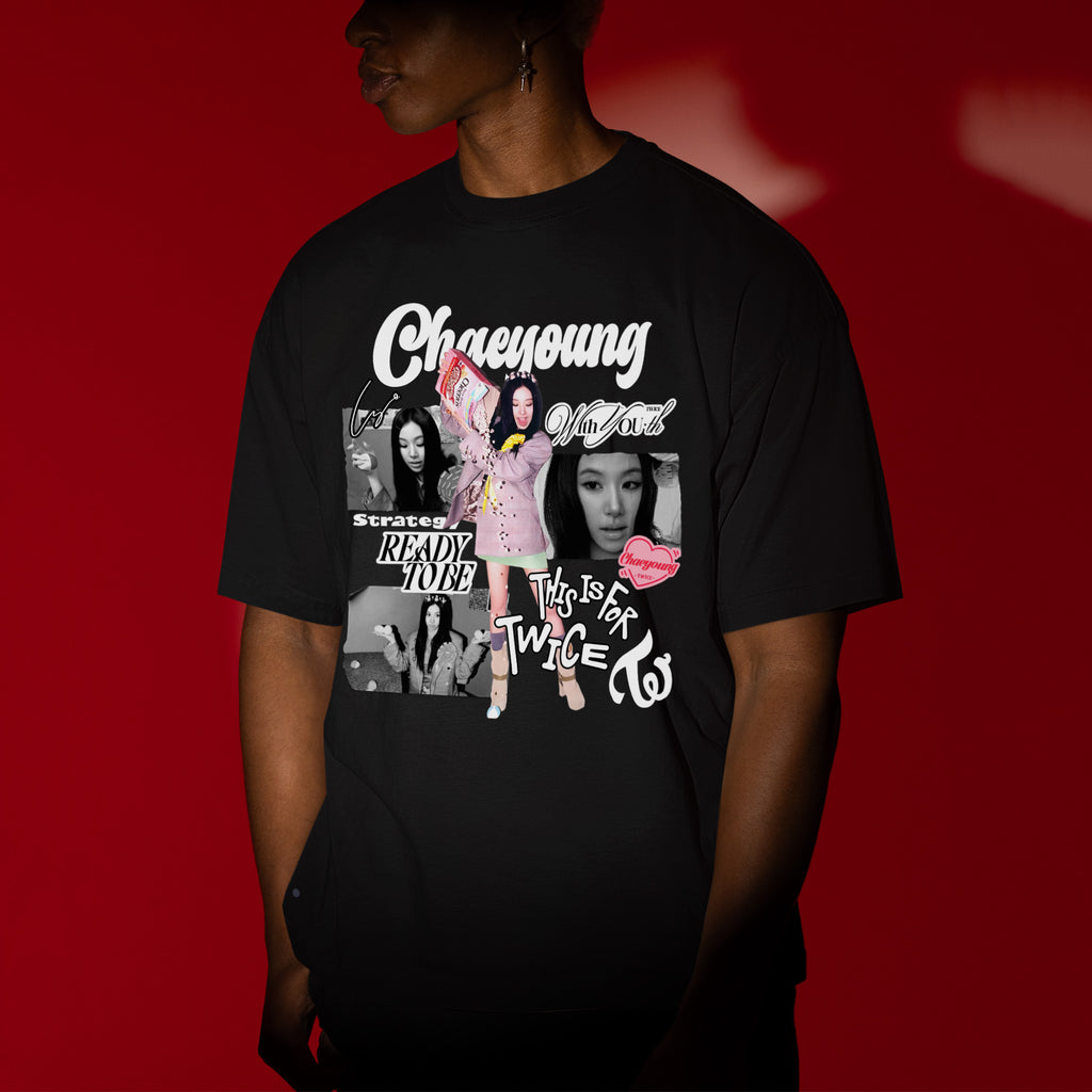TWICE Graphic Chaeyoung T-Shirt - Men view, Y2K kpop concert tee