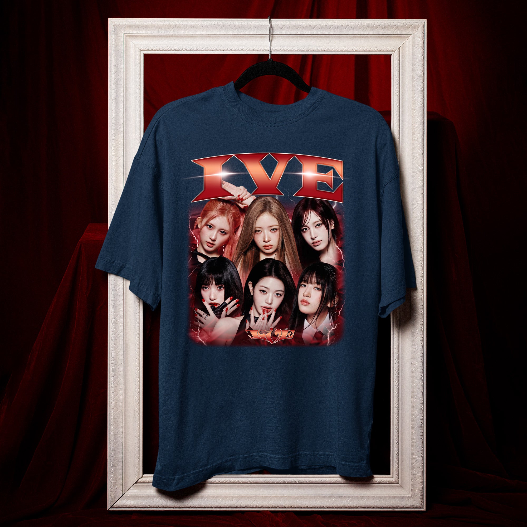 IVE Graphic T-Shirt - Hang view, Y2K kpop concert tee