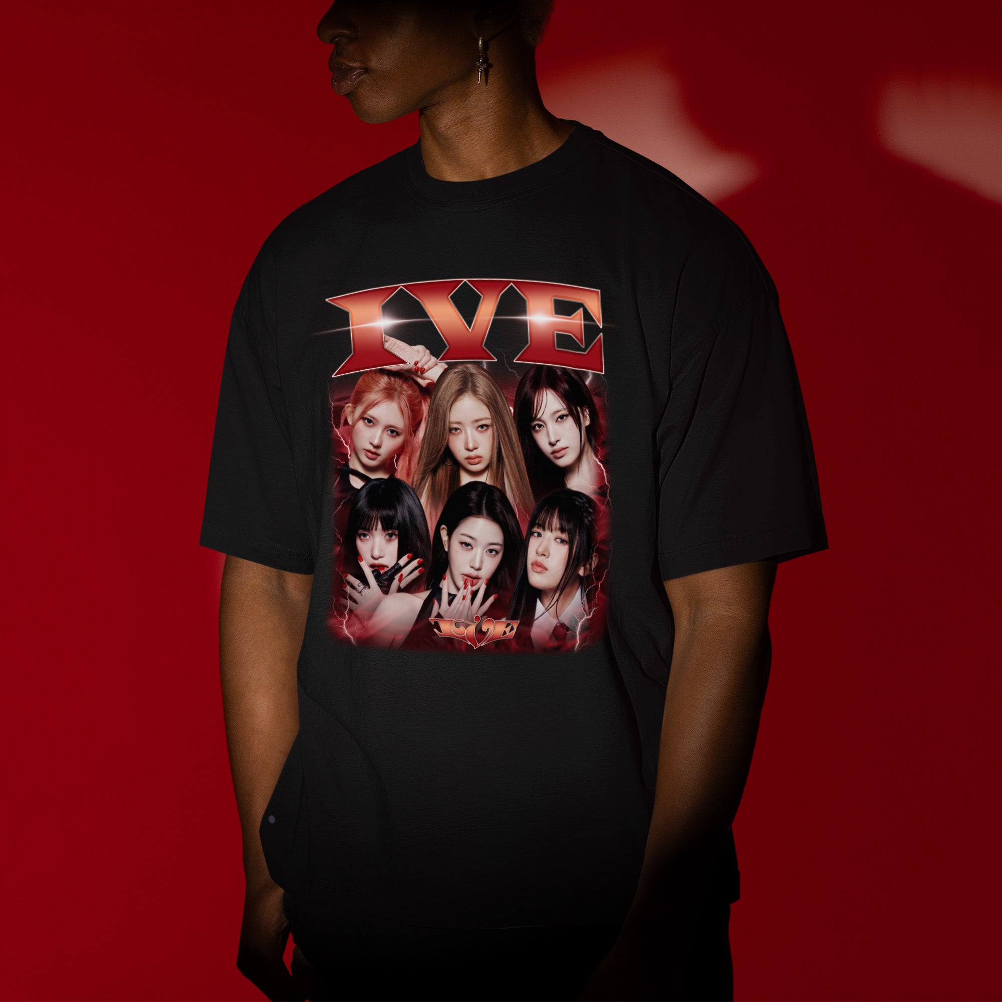 IVE Graphic T-Shirt - Men view, Y2K kpop concert tee
