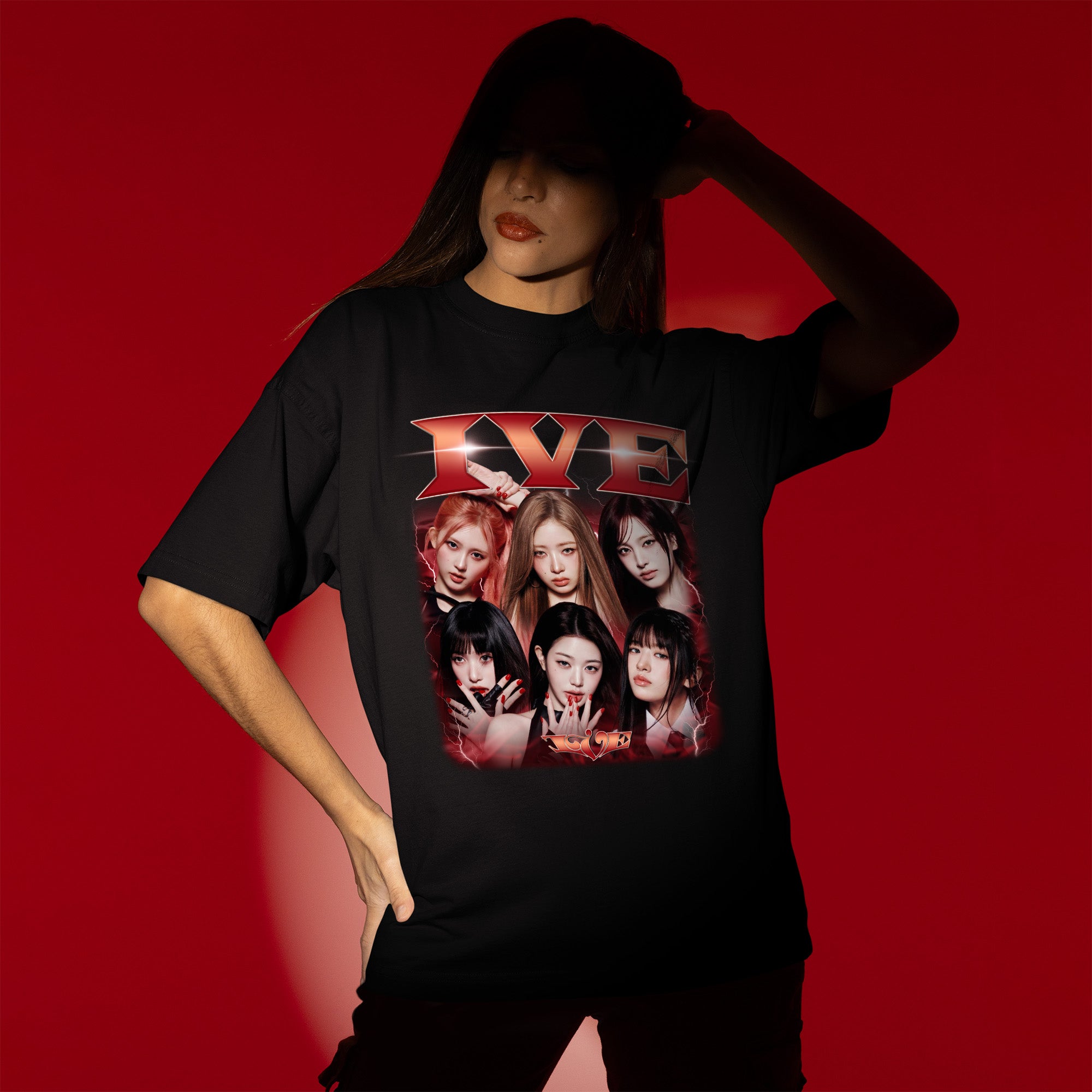 IVE Graphic T-Shirt - Women view, Y2K kpop concert tee