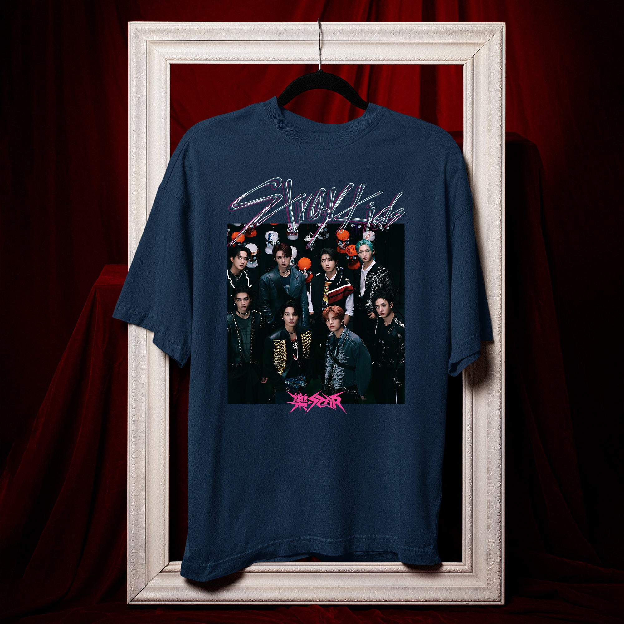 Stray Kids Graphic T-Shirt - Hang view, Y2K kpop concert tee