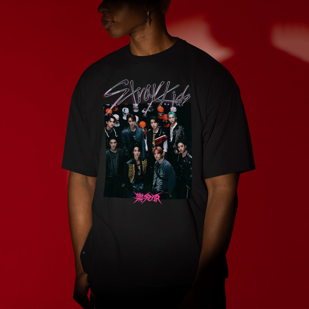 Stray Kids Graphic T-Shirt - Men view, Y2K kpop concert tee