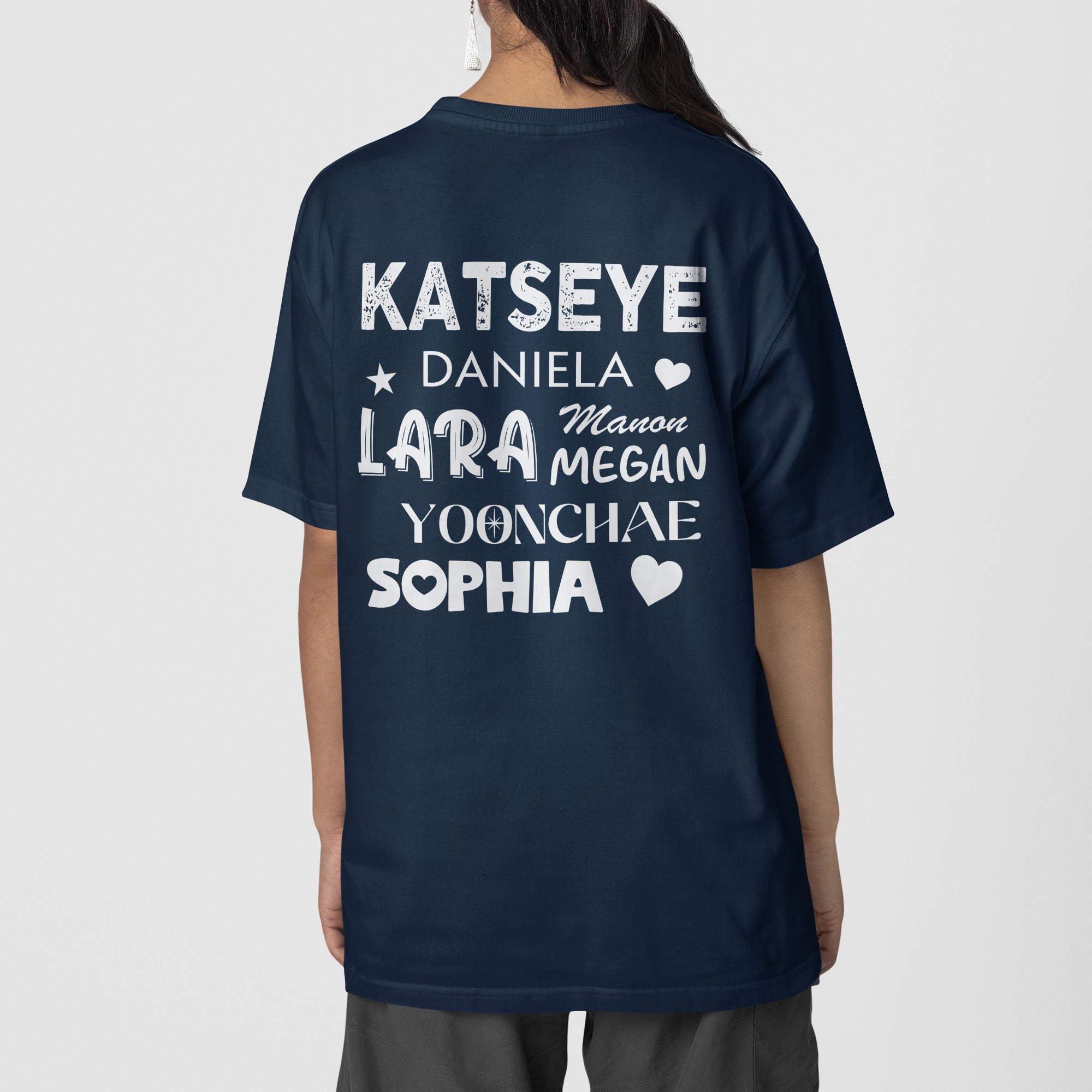 KATSEYE I Love T-Shirt - Back view, Y2K kpop concert tee