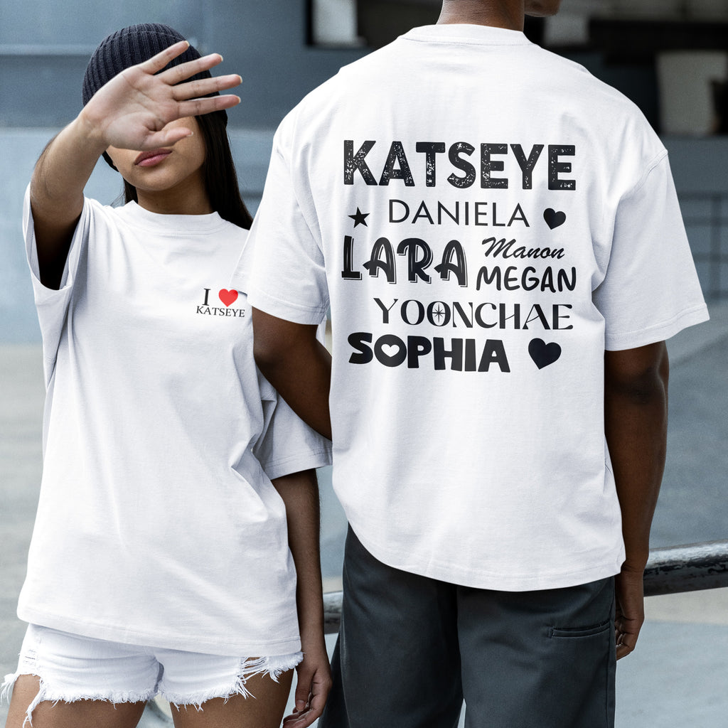 KATSEYE I Love T-Shirt - Couple 2 view, Y2K kpop concert tee