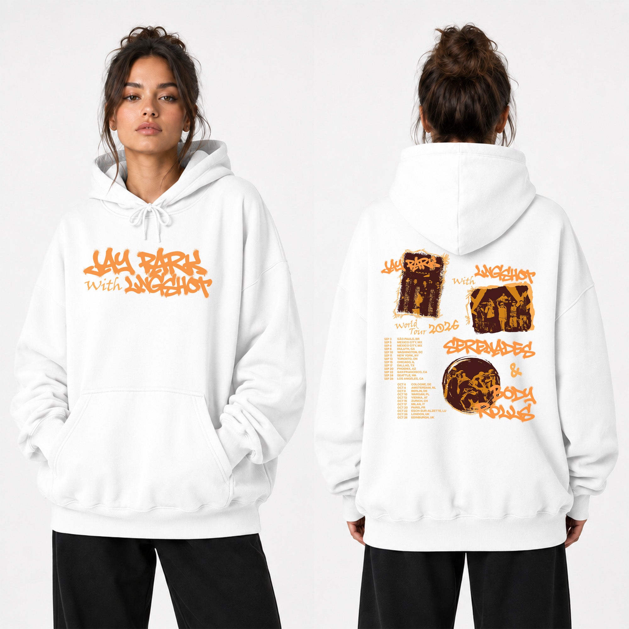 Jay Park w LNGSHOT Serenades & Body Rolls 2026 Hoodie - Women view, Y2K kpop concert hoodie
