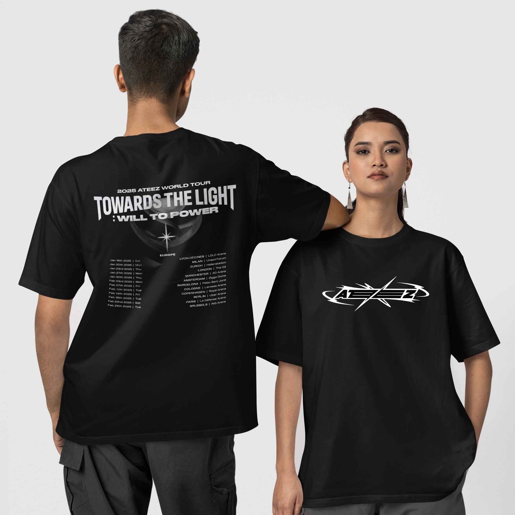 ATEEZ World Tour 2025 T-Shirt - Couple 1 view, Y2K kpop concert tee