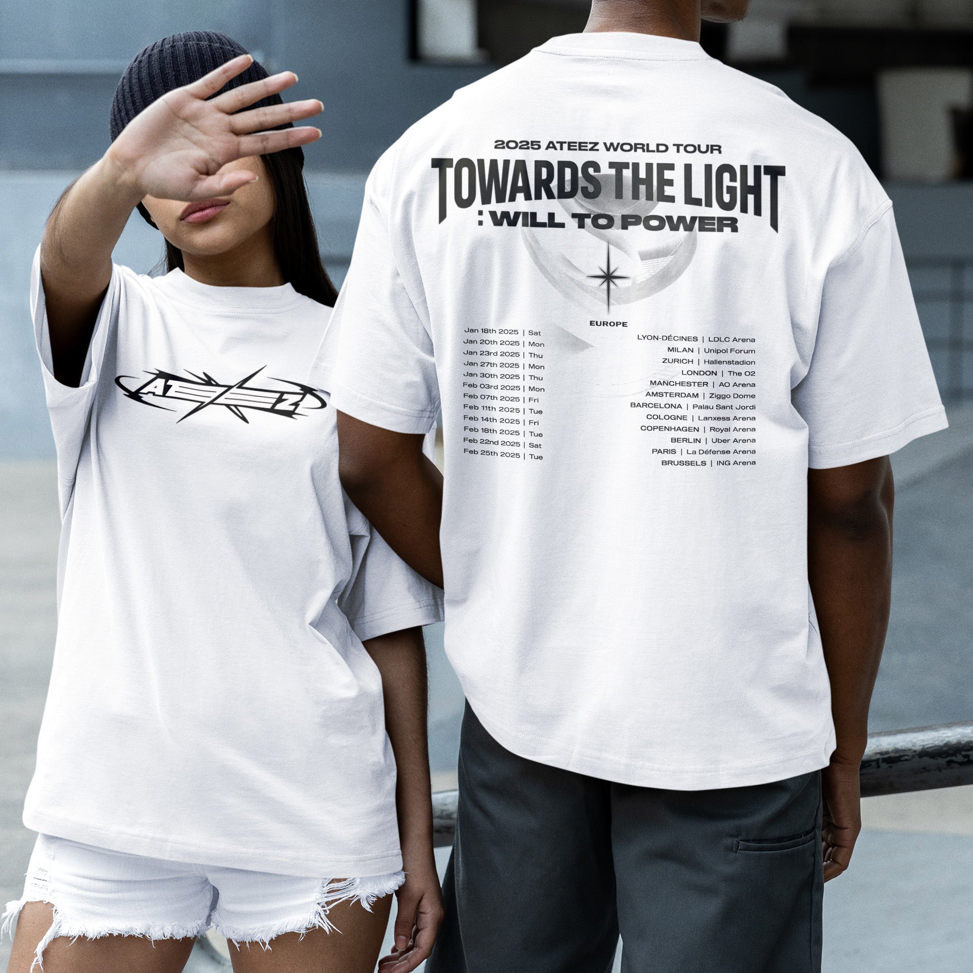 ATEEZ World Tour 2025 T-Shirt - Couple 2 view, Y2K kpop concert tee