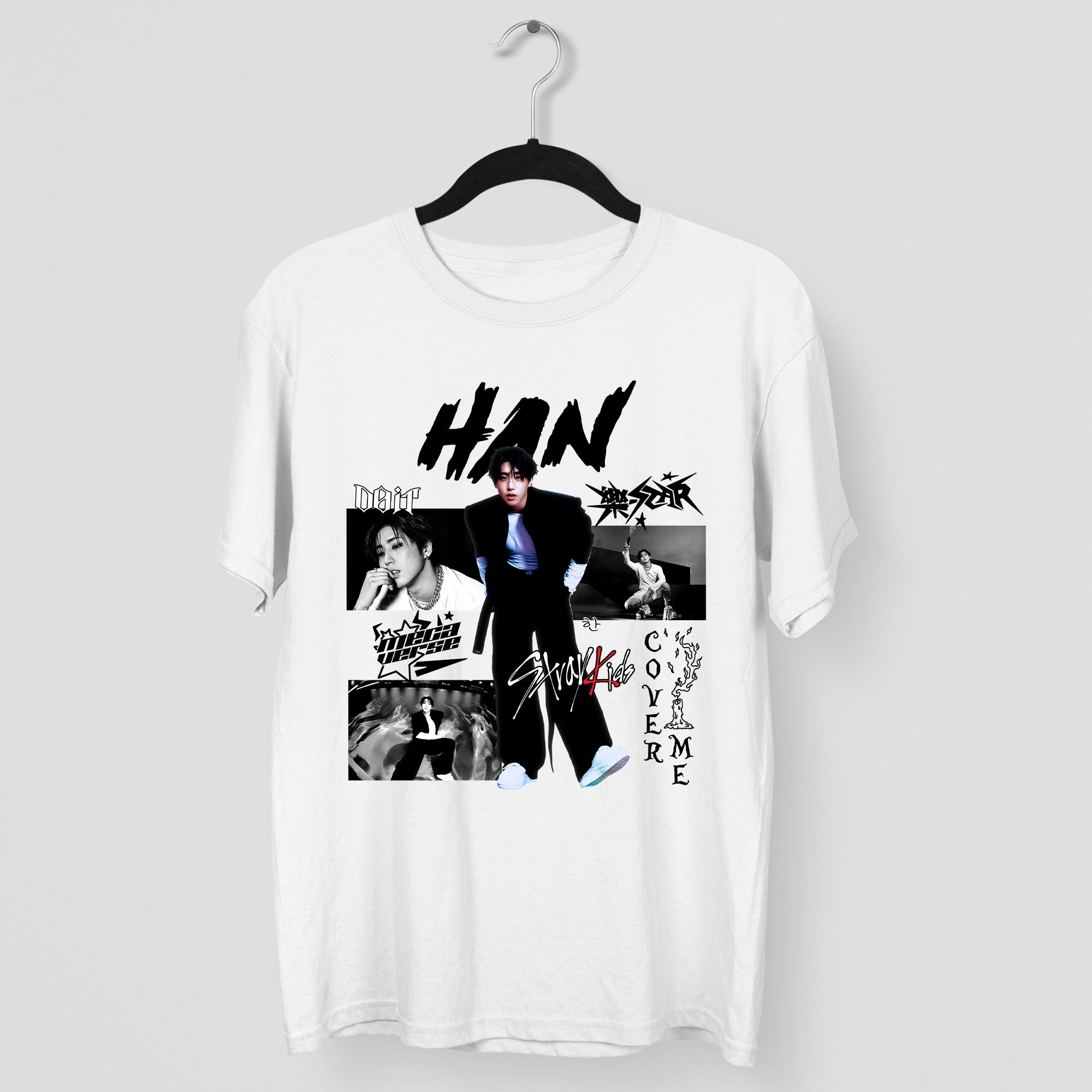 Stray Kids Graphic Han Style T-Shirt - Main view, Y2K kpop concert tee