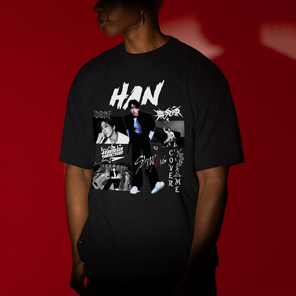 Stray Kids Graphic Han Style T-Shirt - Men view, Y2K kpop concert tee