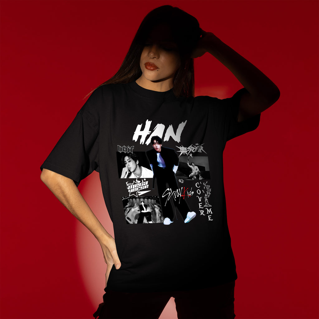 Stray Kids Graphic Han Style T-Shirt - Women view, Y2K kpop concert tee