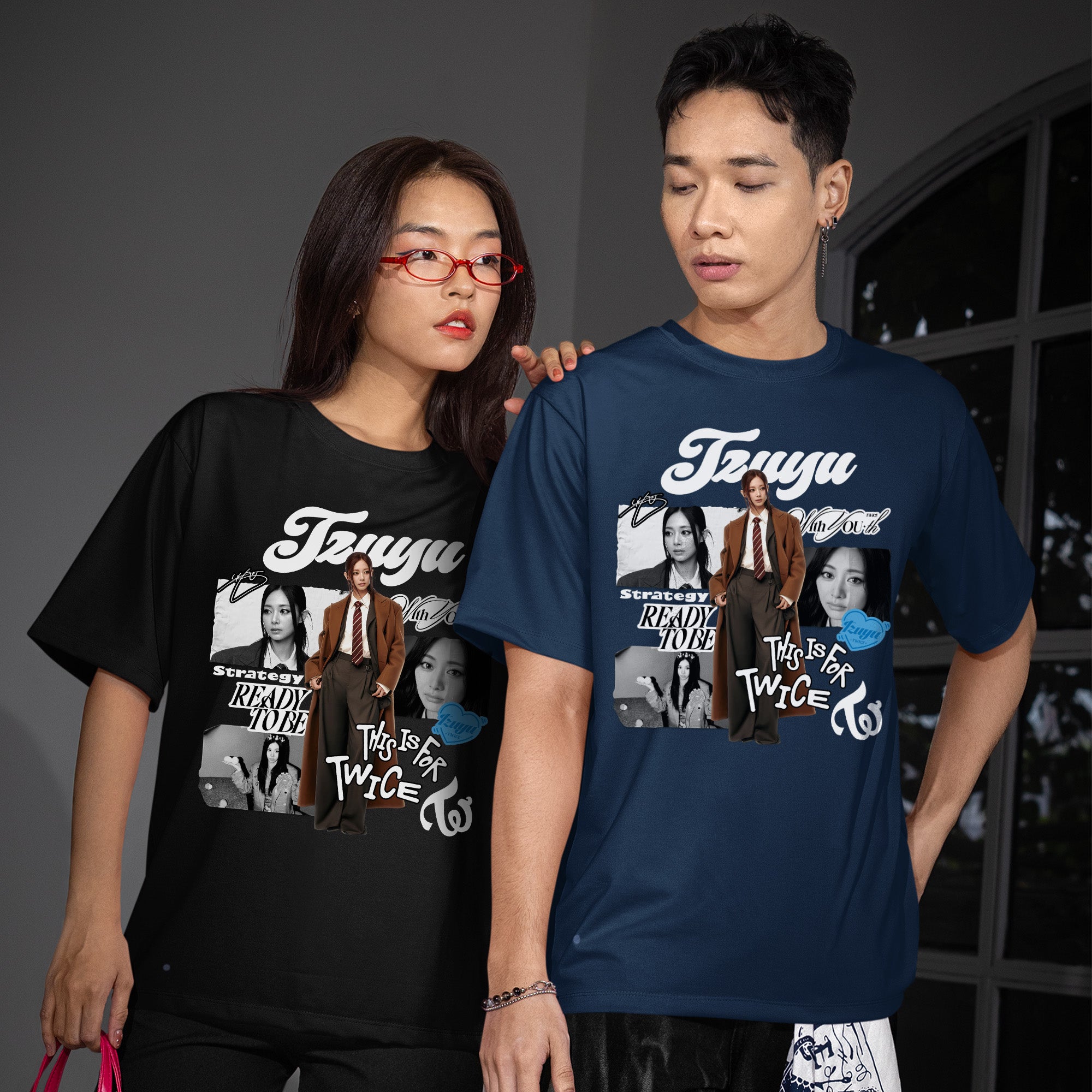 TWICE Graphic Tzuyu T-Shirt - Couple view, Y2K kpop concert tee