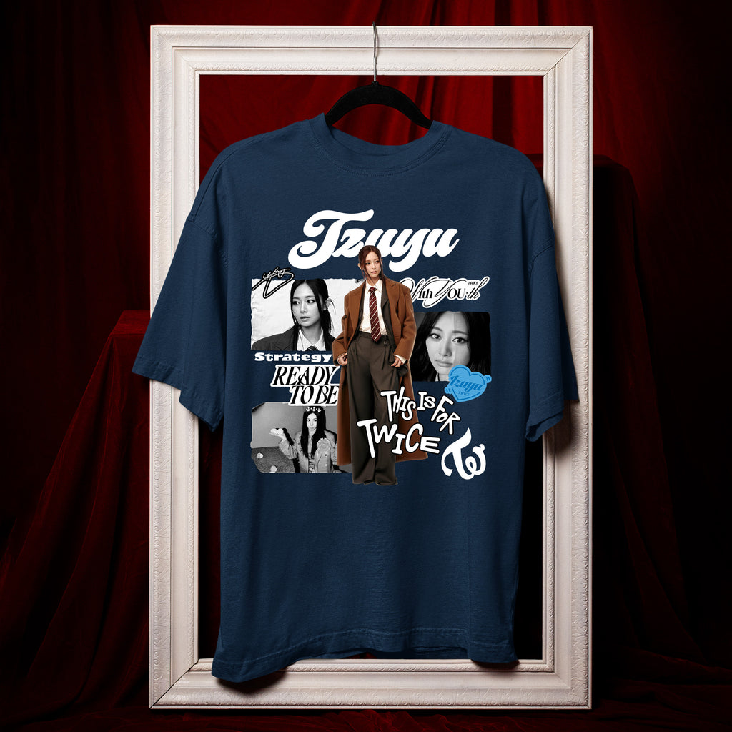 TWICE Graphic Tzuyu T-Shirt - Hang view, Y2K kpop concert tee