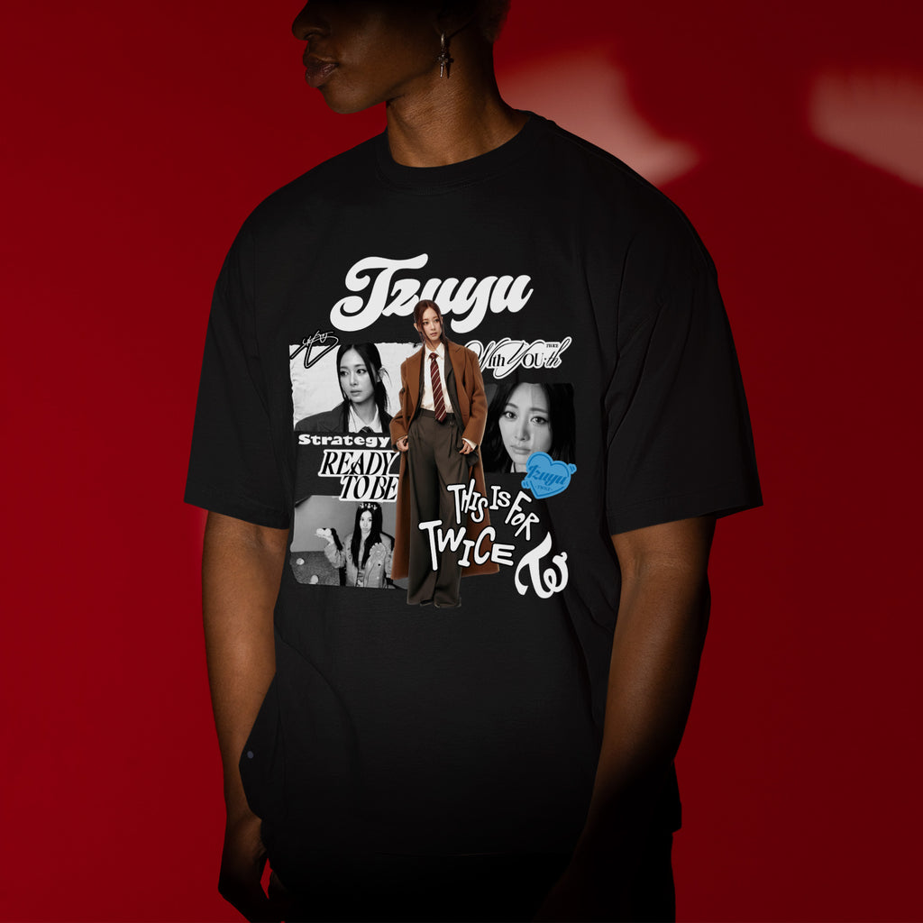 TWICE Graphic Tzuyu T-Shirt - Men view, Y2K kpop concert tee