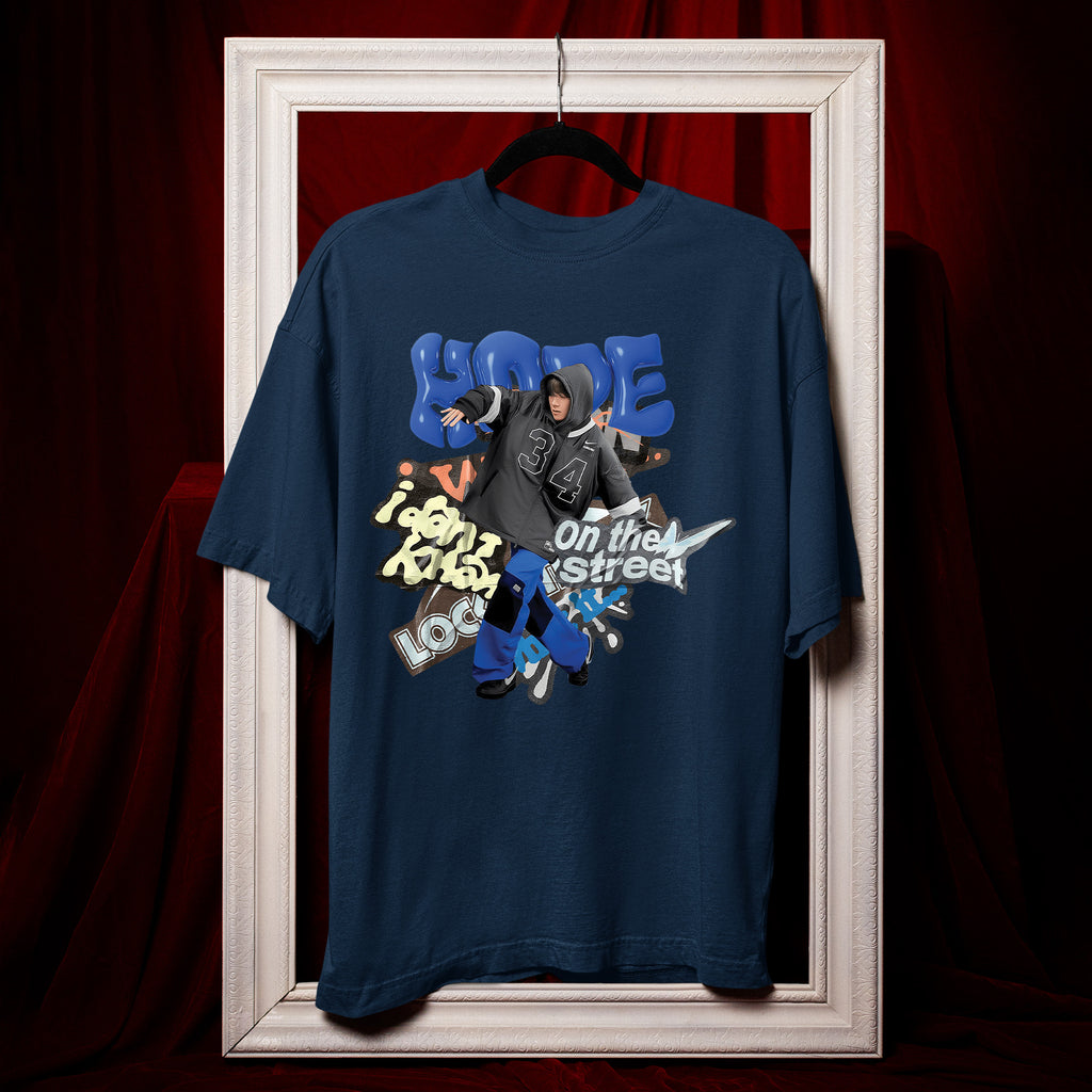 BTS J-Hope Hope On The Street T-Shirt - Hang view, Y2K kpop concert tee