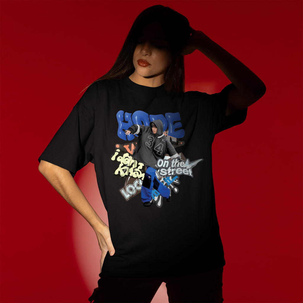 BTS J-Hope Hope On The Street T-Shirt - Women view, Y2K kpop concert tee