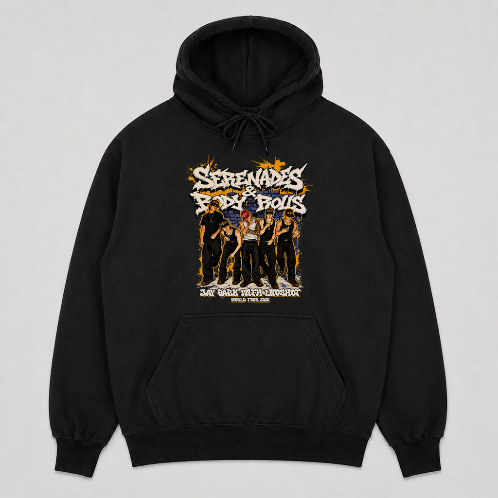 Jay Park w LNGSHOT 2026 World Tour Hoodie - Front view, Y2K kpop concert hoodie