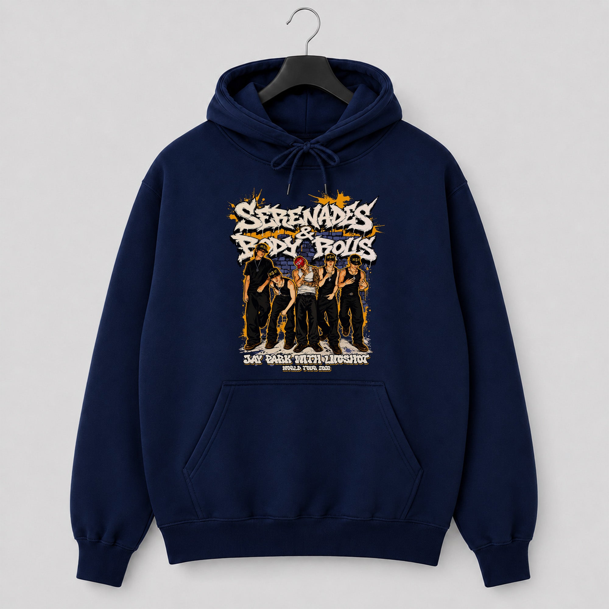 Jay Park w LNGSHOT 2026 World Tour Hoodie - Hang view, Y2K kpop concert hoodie