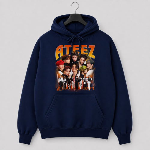 ATEEZ Retro Graphic Hoodie - Hang view, Y2K kpop concert hoodie