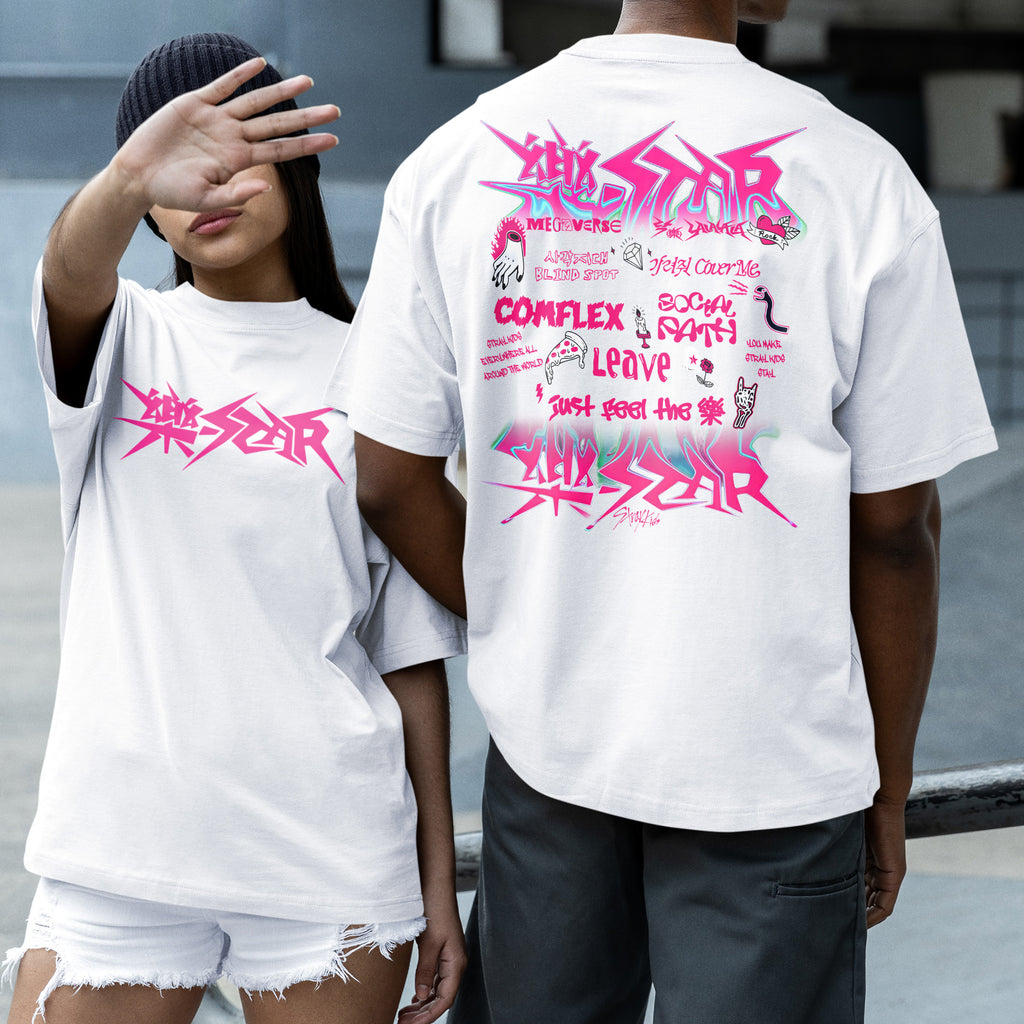 Stray Kids Rockstar T-Shirt - Couple 2 view, Y2K kpop concert tee