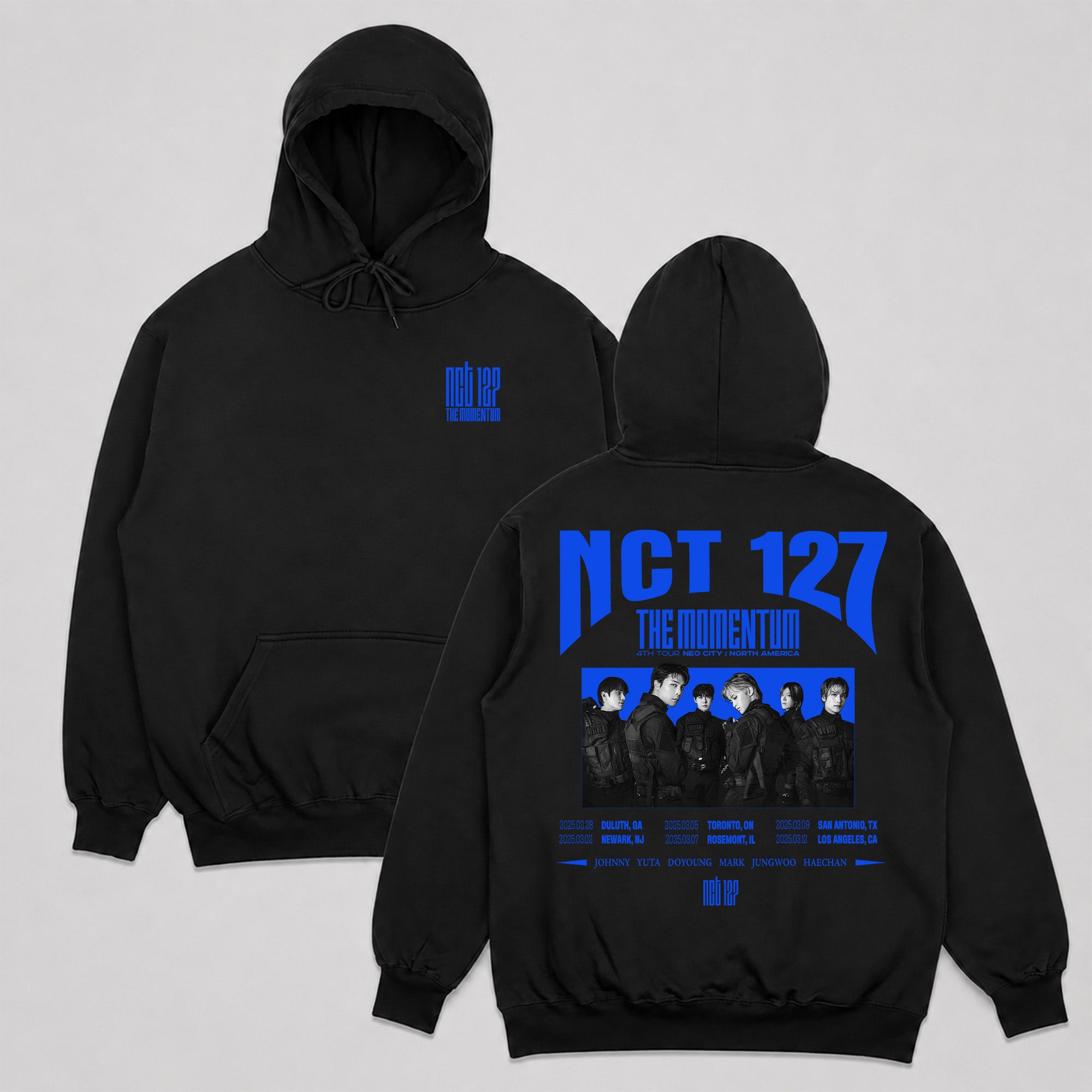 NCT 127 The Momentum 2025 Hoodie - Main view, Y2K kpop concert hoodie