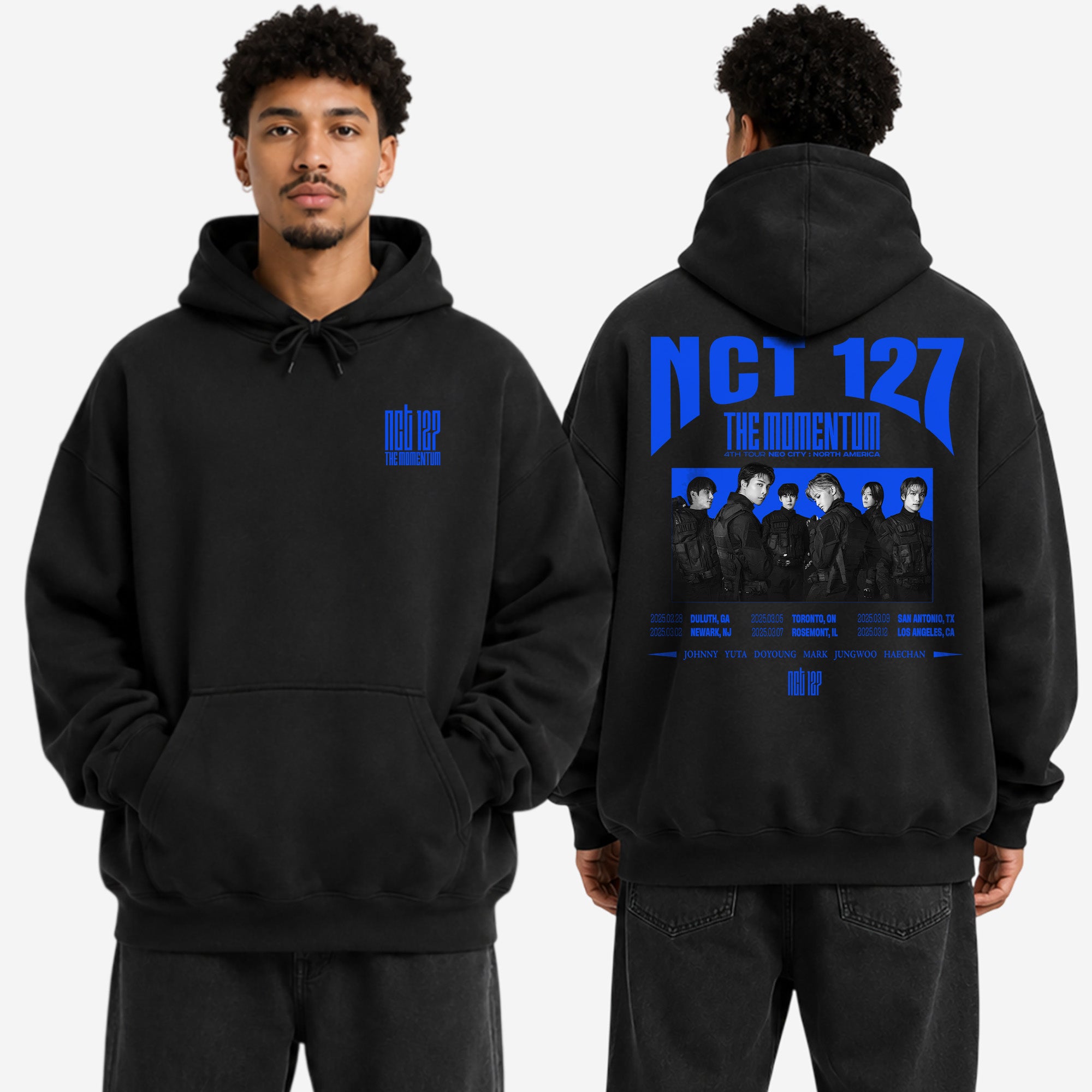 NCT 127 The Momentum 2025 Hoodie - Men view, Y2K kpop concert hoodie