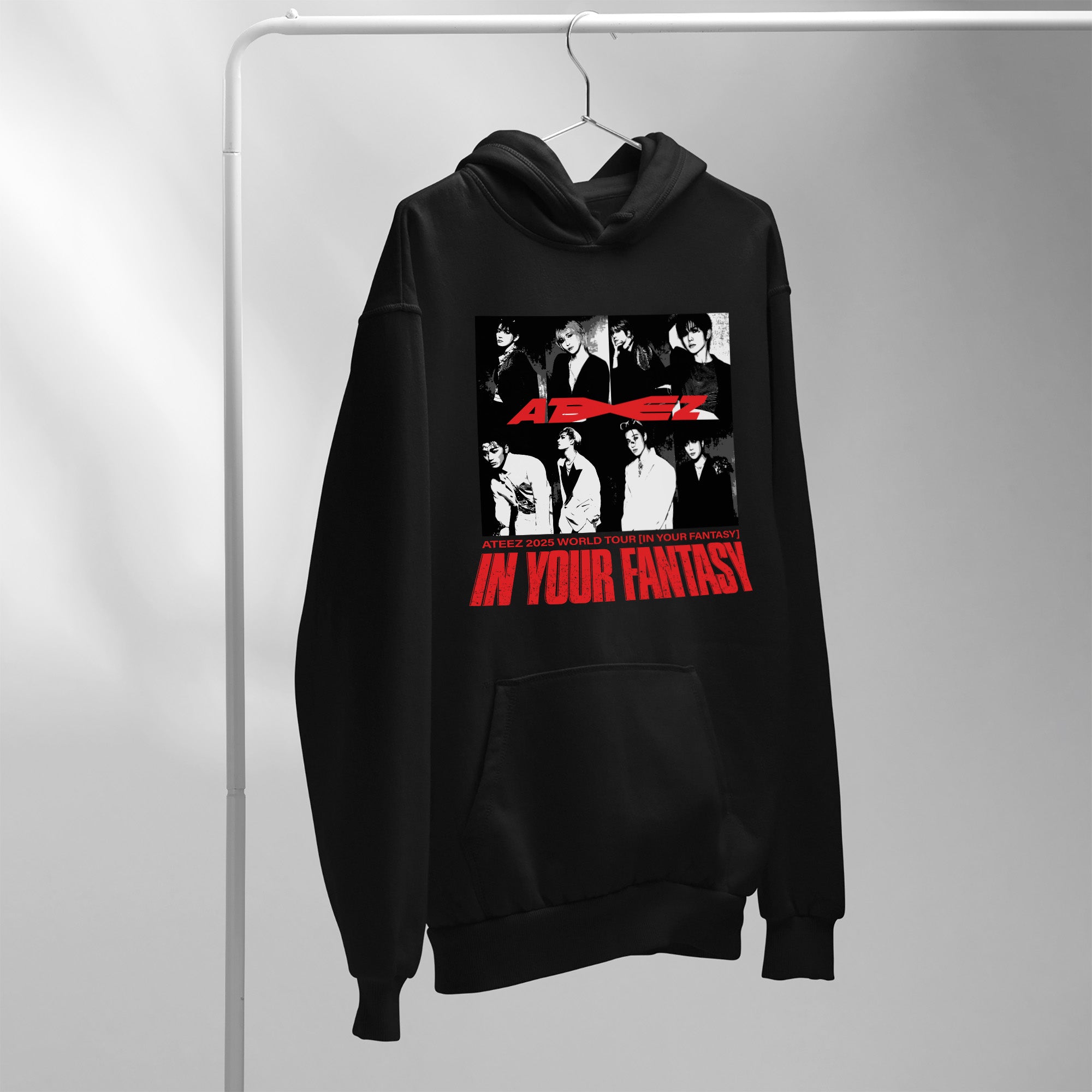 ATEEZ 2025 World Tour In Your Fantasy Hoodie - Hang view, Y2K kpop concert hoodie