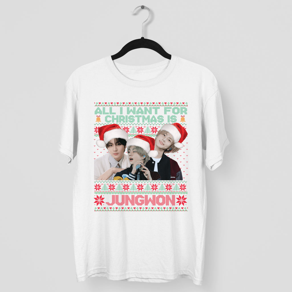 ENHYPEN All I Want For Christmas Is Jungwon T-Shirt - Main view, Y2K kpop concert tee