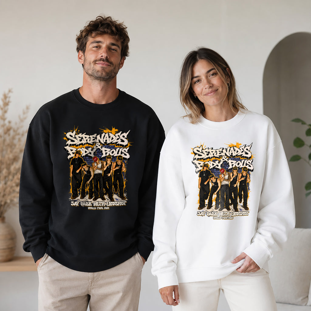 Jay Park Graphic LNGSHOT Concert 2026 Sweatshirt - Couple view, Y2K kpop concert sweatshirt
