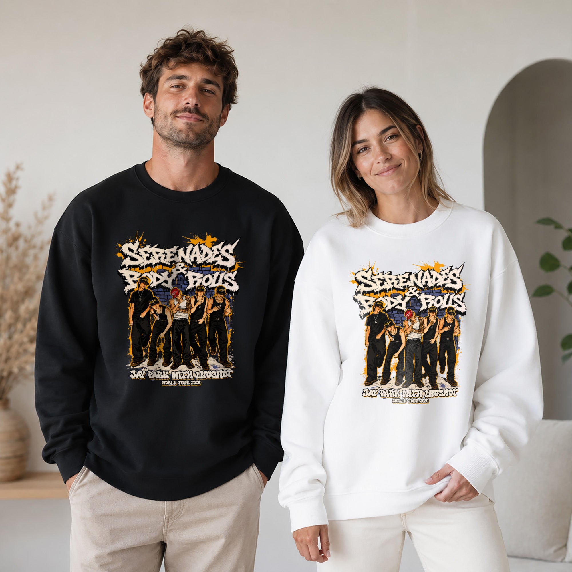 Jay Park Graphic LNGSHOT Concert 2026 Sweatshirt - Couple view, Y2K kpop concert sweatshirt