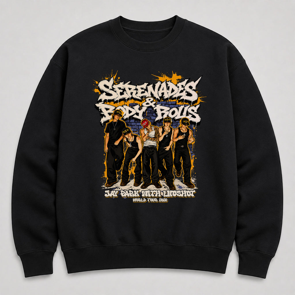 Jay Park Graphic LNGSHOT Concert 2026 Sweatshirt - Main view, Y2K kpop concert sweatshirt