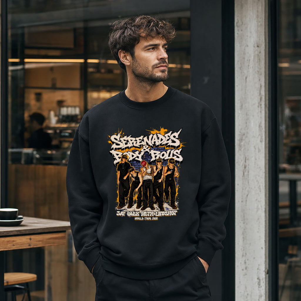 Jay Park Graphic LNGSHOT Concert 2026 Sweatshirt - Men view, Y2K kpop concert sweatshirt