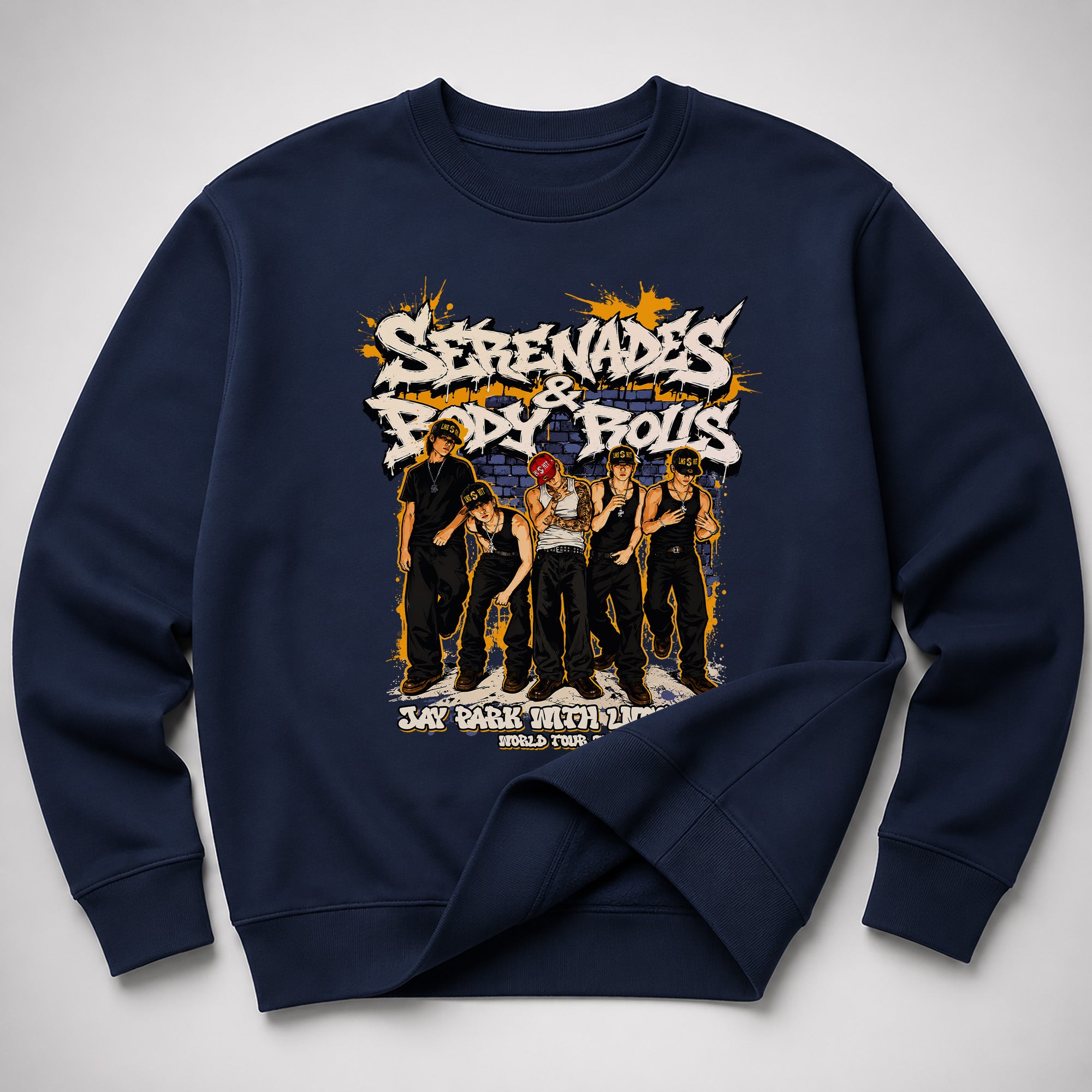 Jay Park Graphic LNGSHOT Concert 2026 Sweatshirt - Spread view, Y2K kpop concert sweatshirt