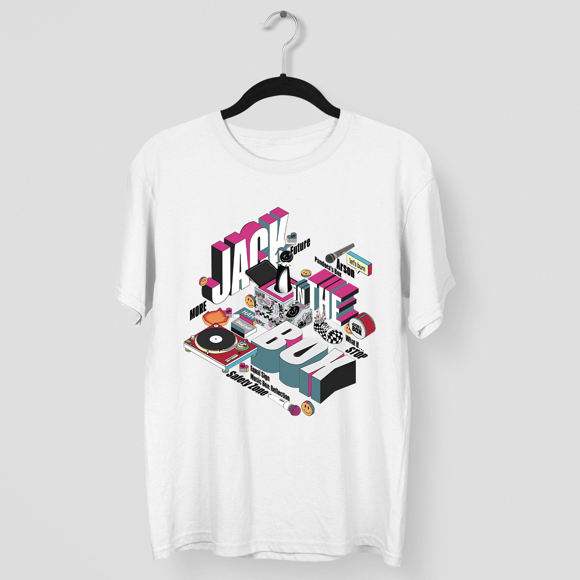 BTS J-Hope Jack In The Box T-Shirt - Main view, Y2K kpop concert tee