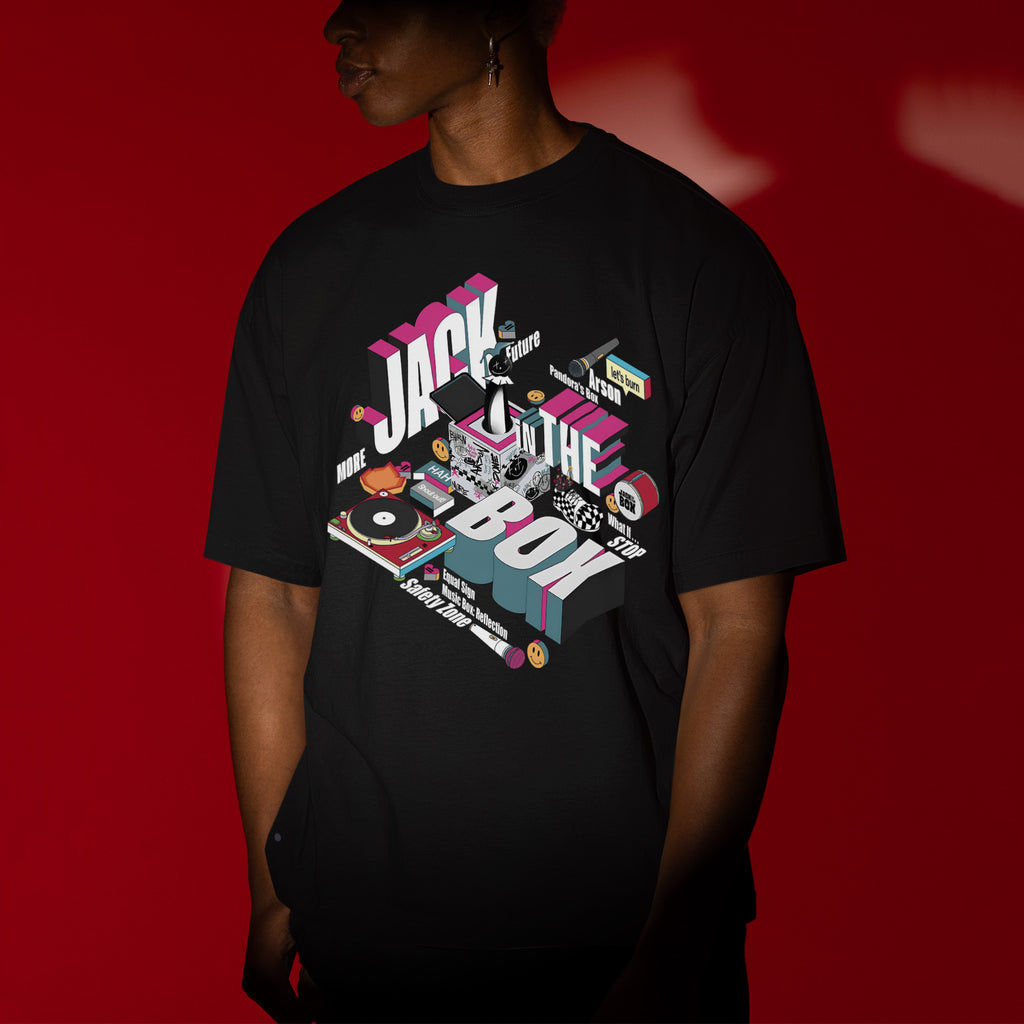 BTS J-Hope Jack In The Box T-Shirt - Men view, Y2K kpop concert tee
