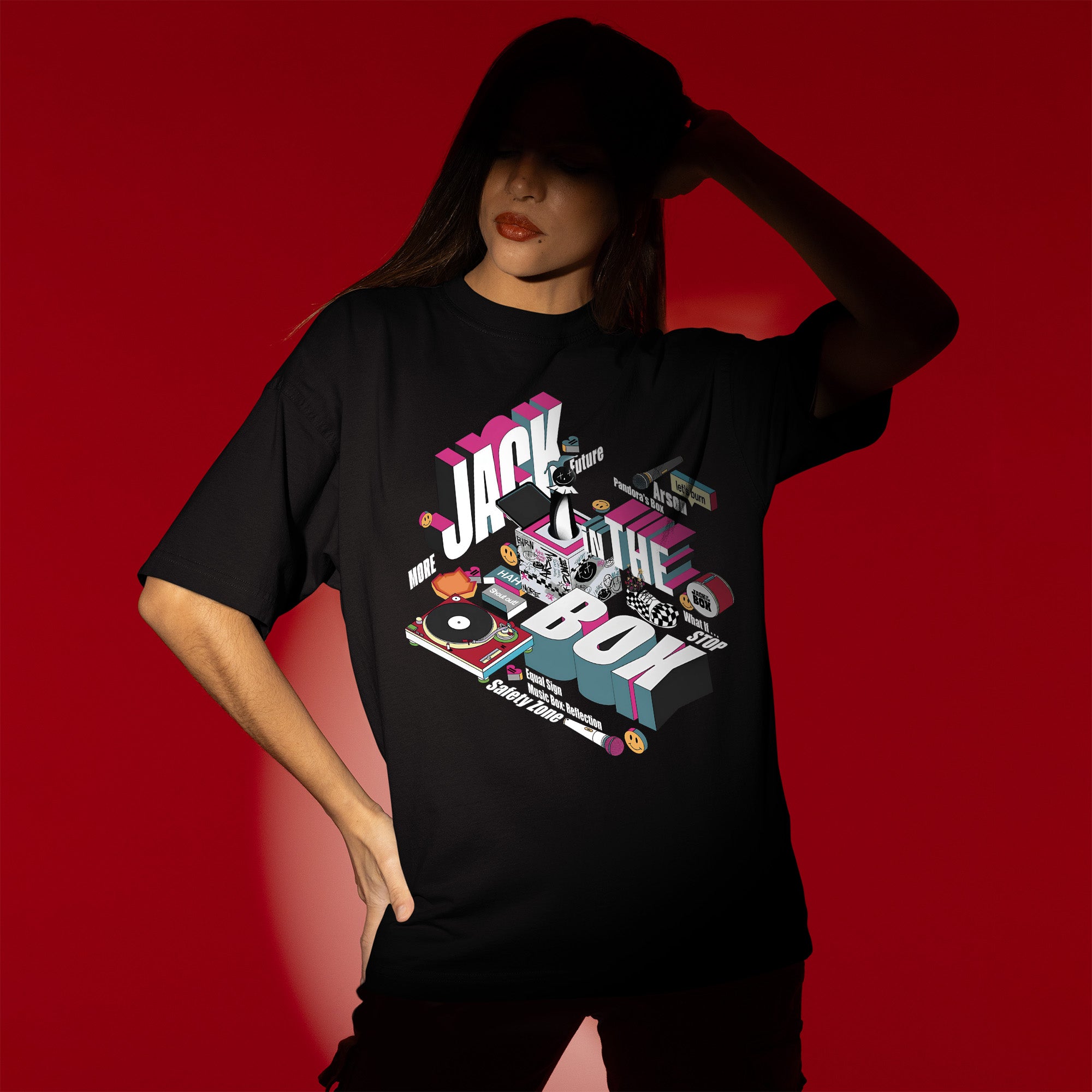 BTS J-Hope Jack In The Box T-Shirt - Women view, Y2K kpop concert tee