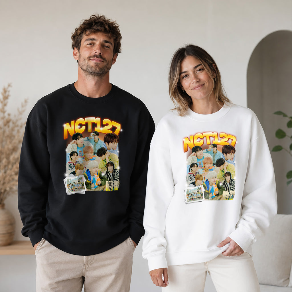 NCT 127 Member Sweatshirt - Couple view, Y2K kpop concert sweatshirt