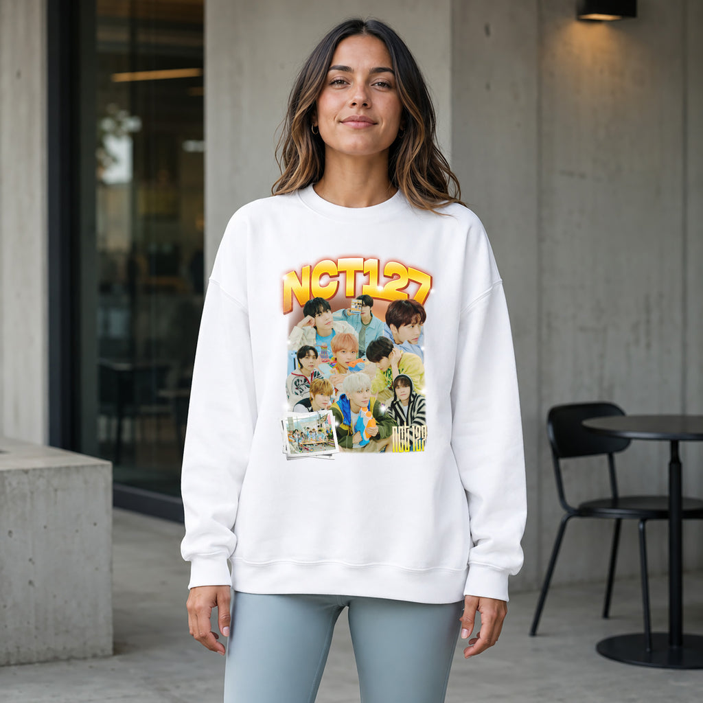 NCT 127 Member Sweatshirt - Women view, Y2K kpop concert sweatshirt