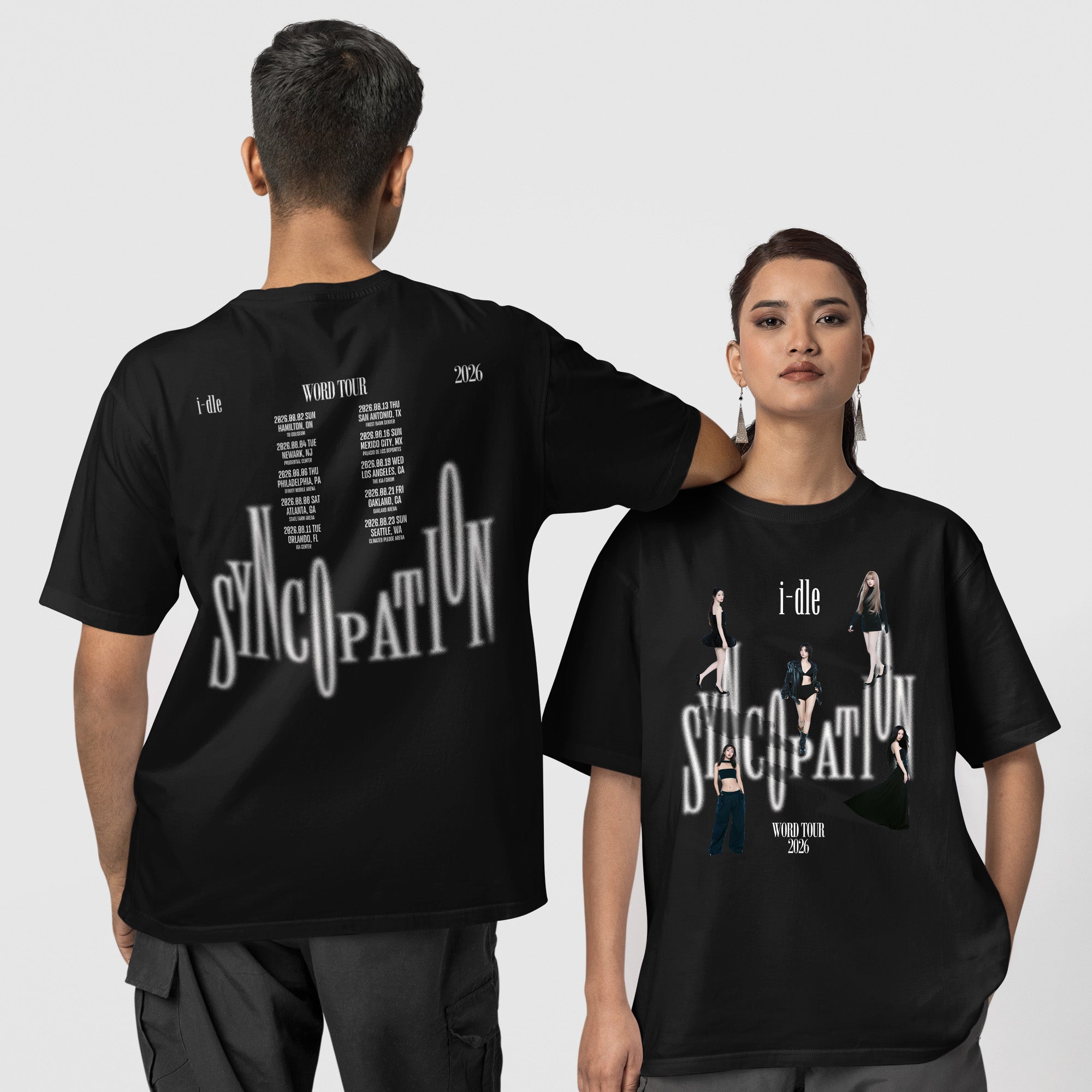 (G)I-DLE World Tour 2026 T-Shirt - Couple 1 view, Y2K kpop concert tee