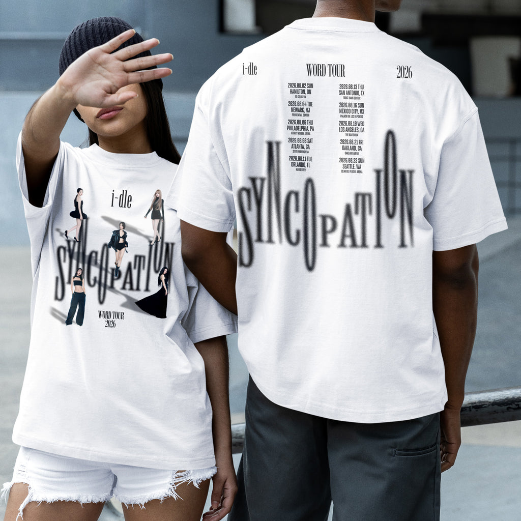 (G)I-DLE World Tour 2026 T-Shirt - Couple 2 view, Y2K kpop concert tee