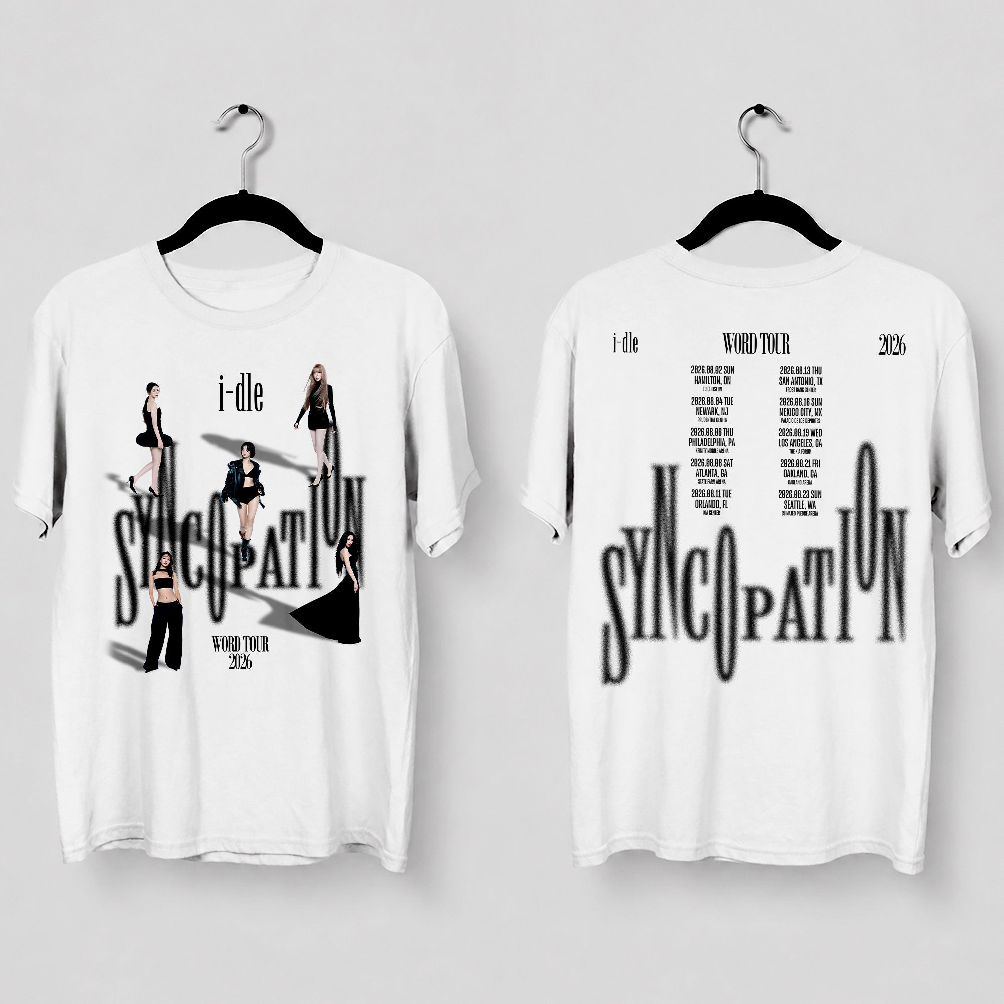 (G)I-DLE World Tour 2026 T-Shirt - Main view, Y2K kpop concert tee