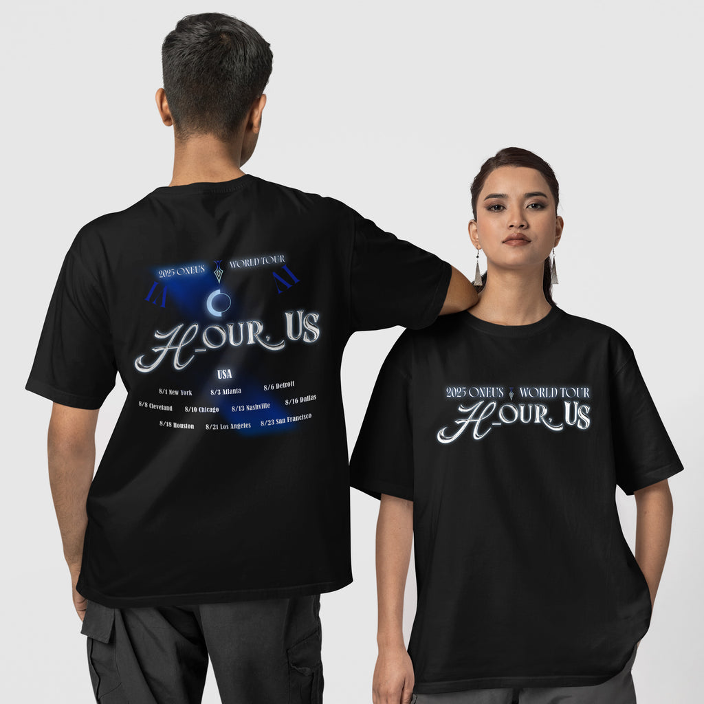 ONEUS 2025 World Tour Hour Us T-Shirt - Couple 1 view, Y2K kpop concert tee