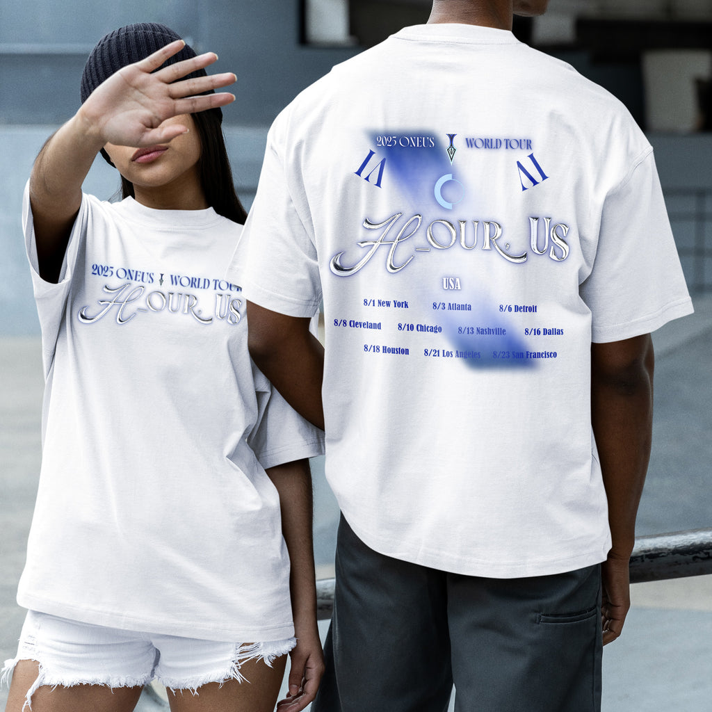 ONEUS 2025 World Tour Hour Us T-Shirt - Couple 2 view, Y2K kpop concert tee