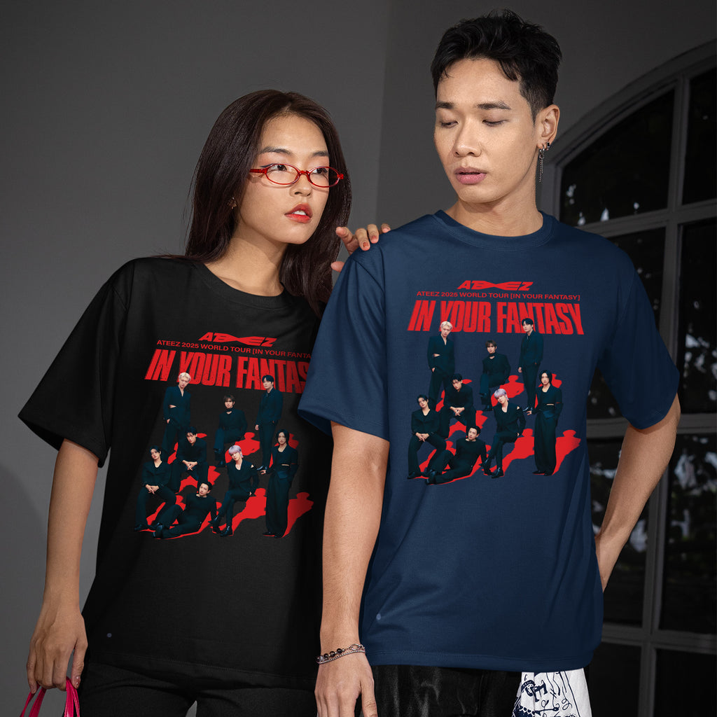ATEEZ 2025 World Tour In Your Fantasy T-Shirt - Couple view, Y2K kpop concert tee
