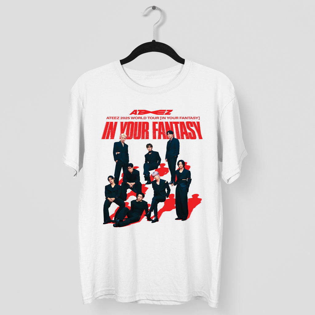 ATEEZ 2025 World Tour In Your Fantasy T-Shirt - Main view, Y2K kpop concert tee
