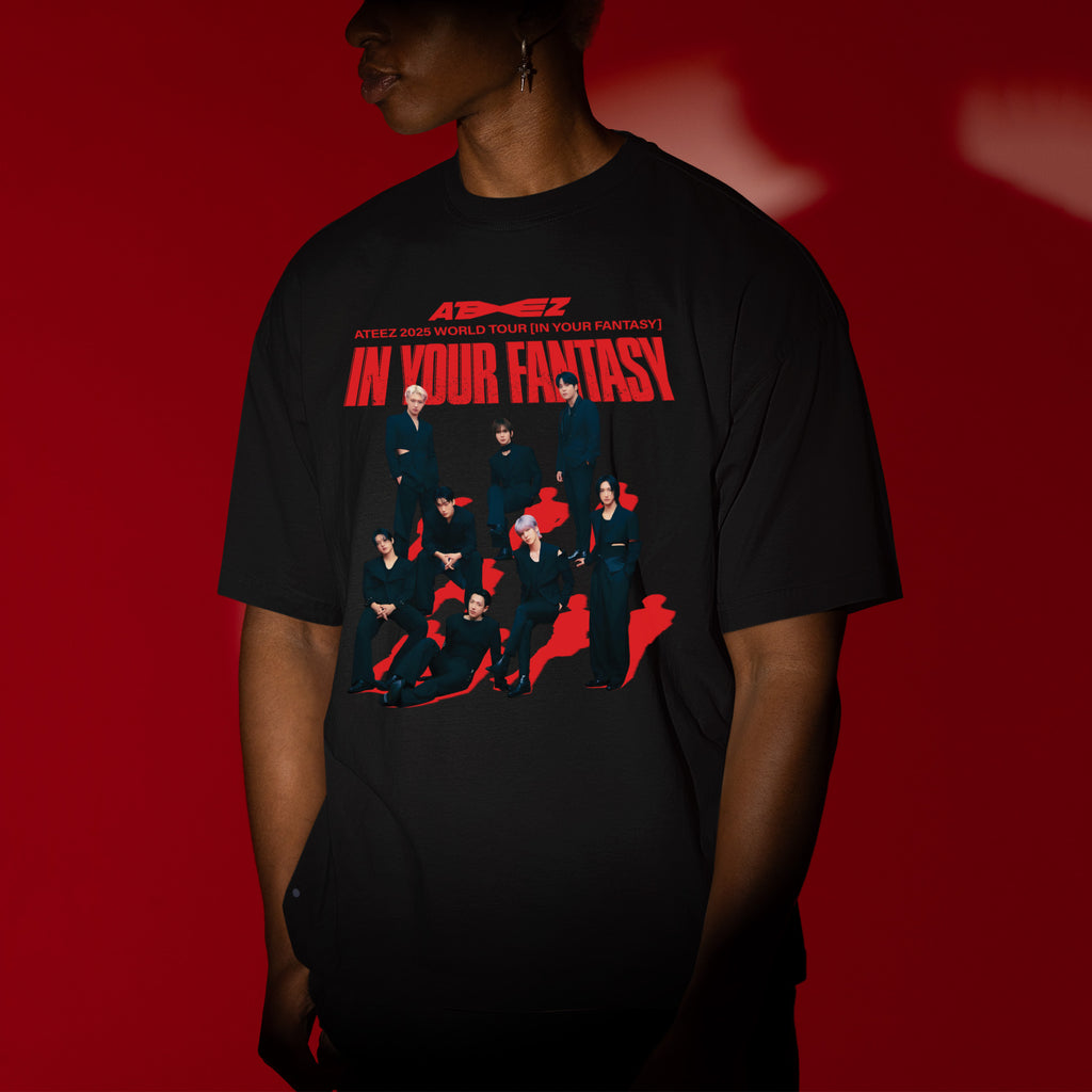 ATEEZ 2025 World Tour In Your Fantasy T-Shirt - Men view, Y2K kpop concert tee
