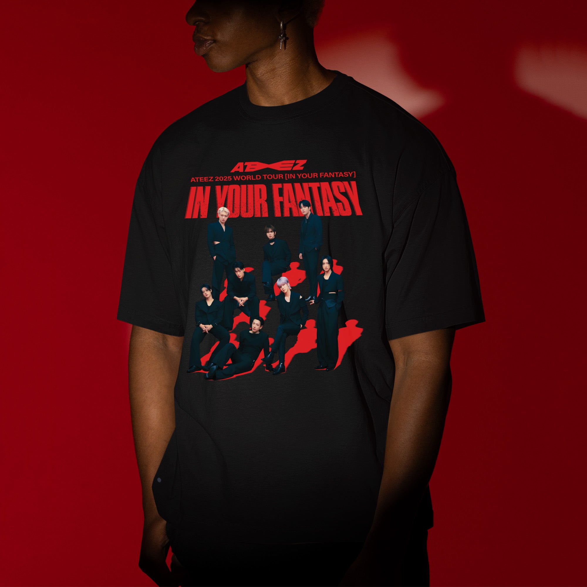 ATEEZ 2025 World Tour In Your Fantasy T-Shirt - Men view, Y2K kpop concert tee