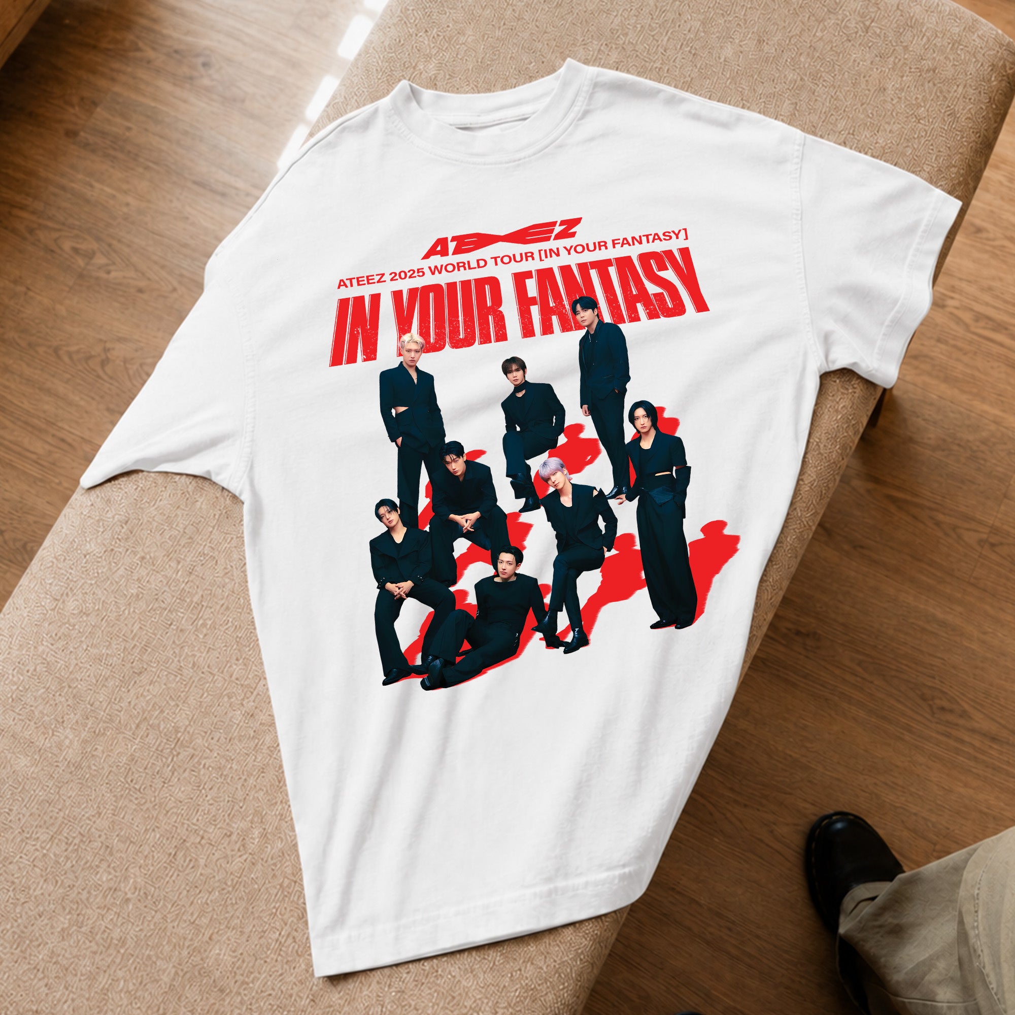 ATEEZ 2025 World Tour In Your Fantasy T-Shirt - Spread view, Y2K kpop concert tee