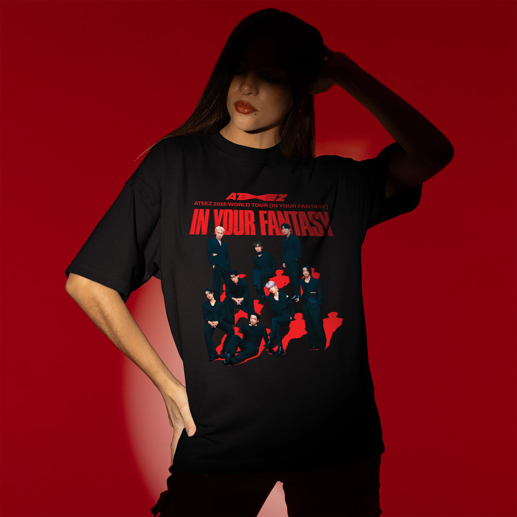 ATEEZ 2025 World Tour In Your Fantasy T-Shirt - Women view, Y2K kpop concert tee