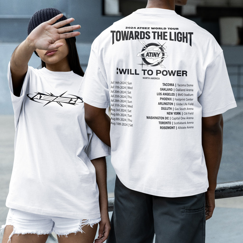 ATEEZ World Tour Towards The Light North America 2024 T-Shirt - Couple 2 view, Y2K kpop concert tee